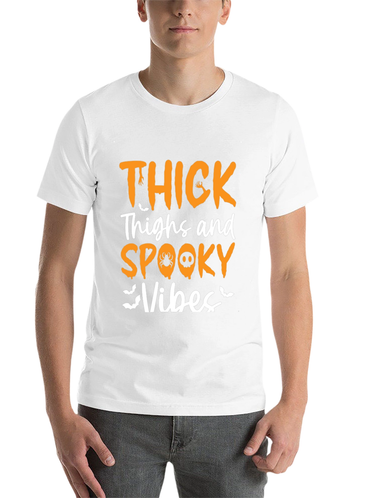 Thick Thighs & Spooky Vibes Halloween Graphic Tee