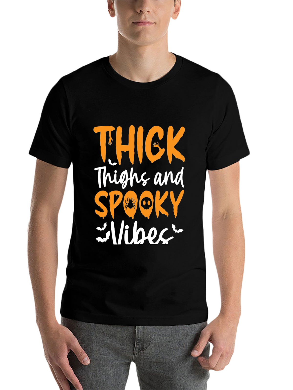 Thick Thighs & Spooky Vibes Halloween Graphic Tee