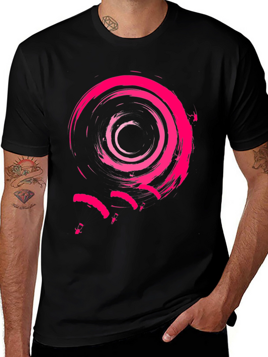 Abstract Spiral Pink Graphic Mens Tee