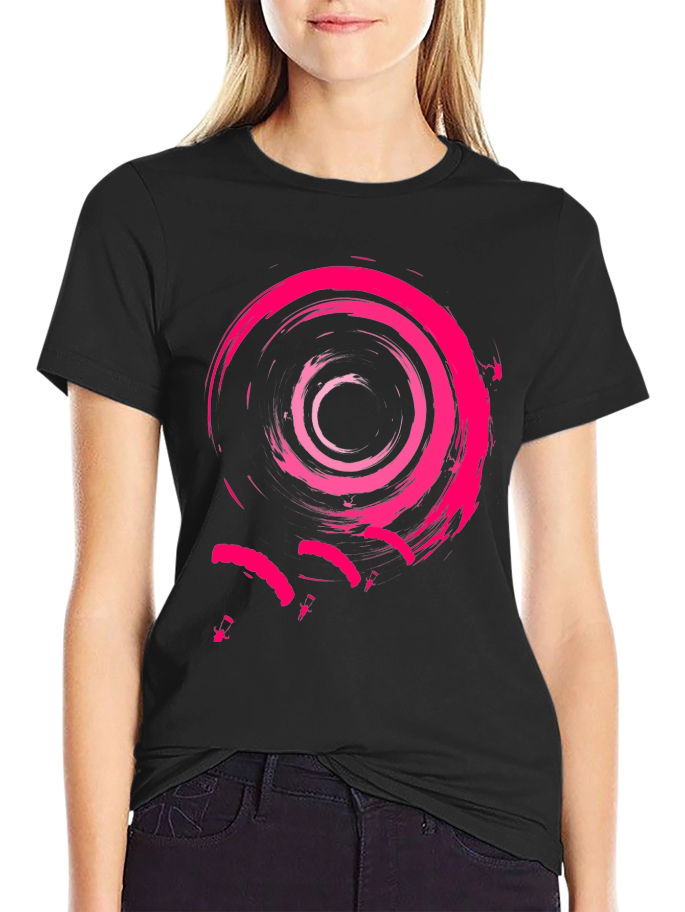 Abstract Spiral Pink Graphic Mens Tee