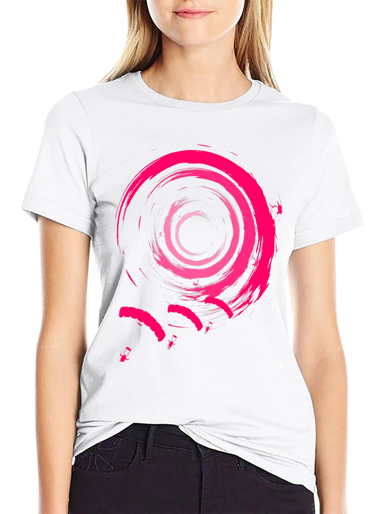 Abstract Spiral Pink Graphic Mens Tee