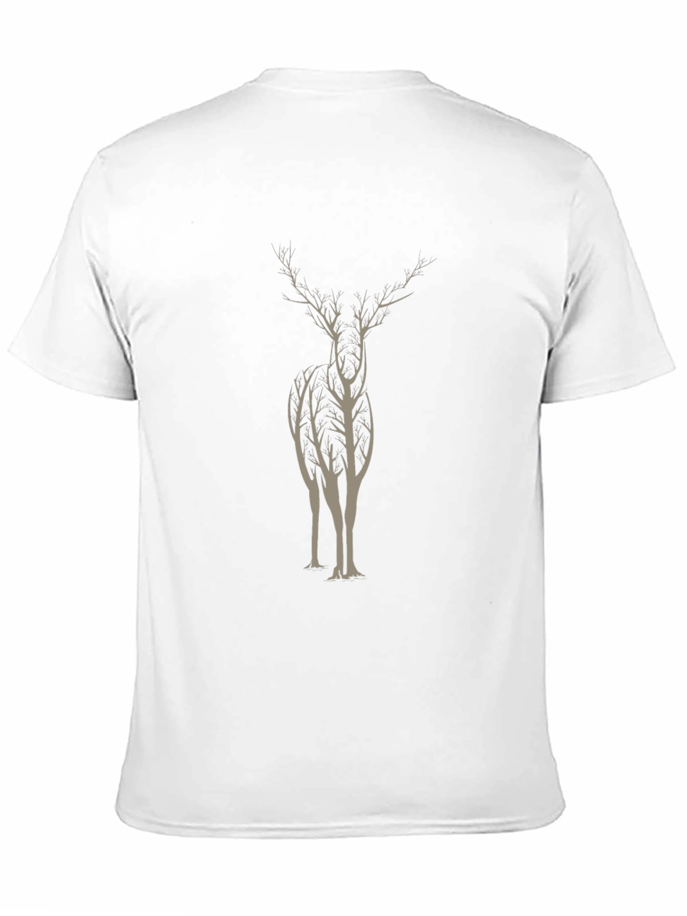 Nature Deer Graphic Print Black T-Shirt