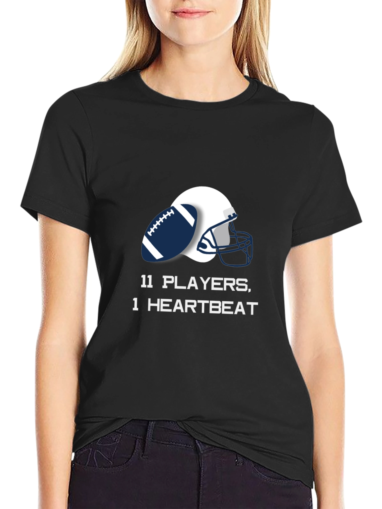 Football Team Unity Tee - 11 Players 1 Heartbeat