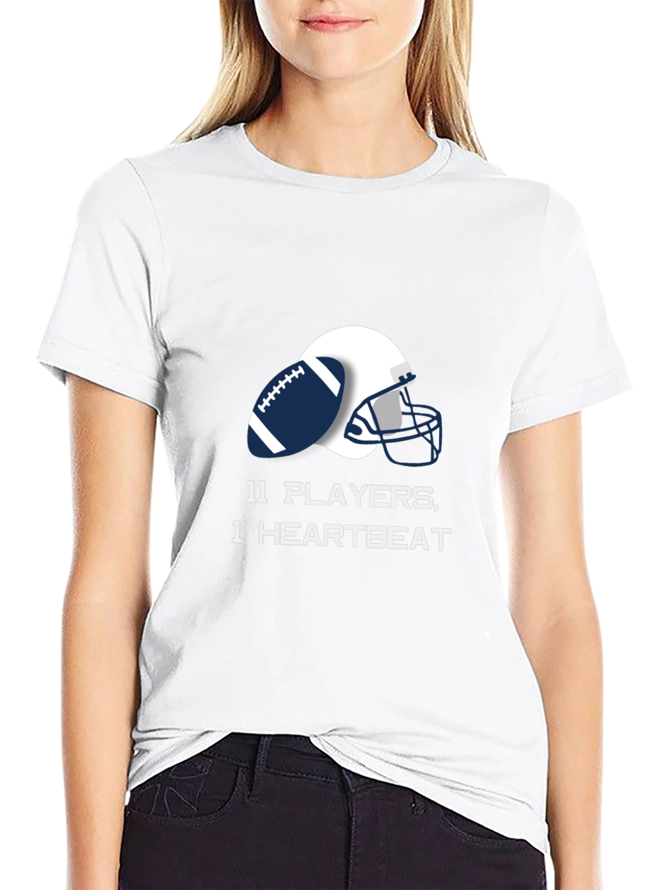 Football Team Unity Tee - 11 Players 1 Heartbeat