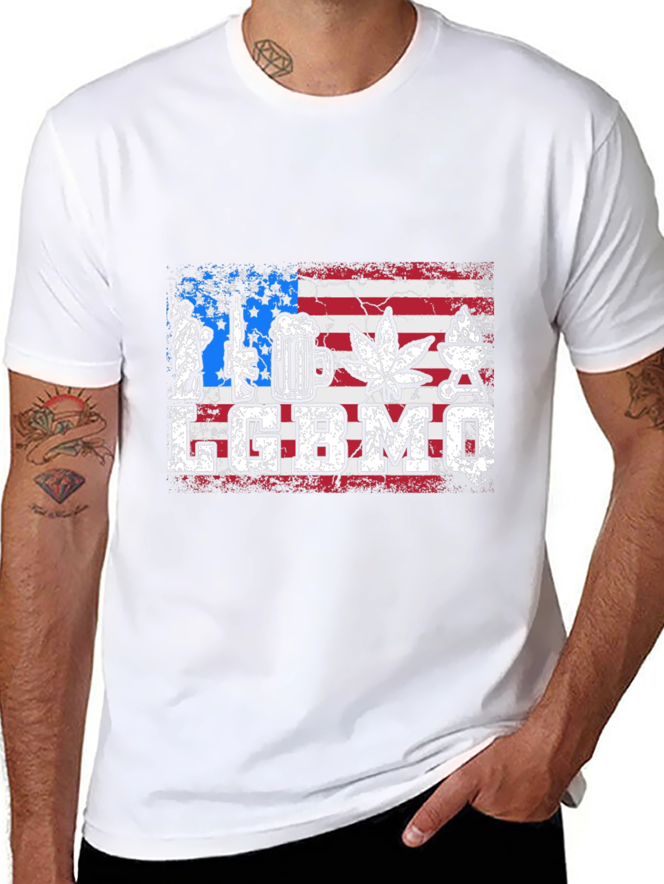 LGBBMQ USA Flag T-Shirt
