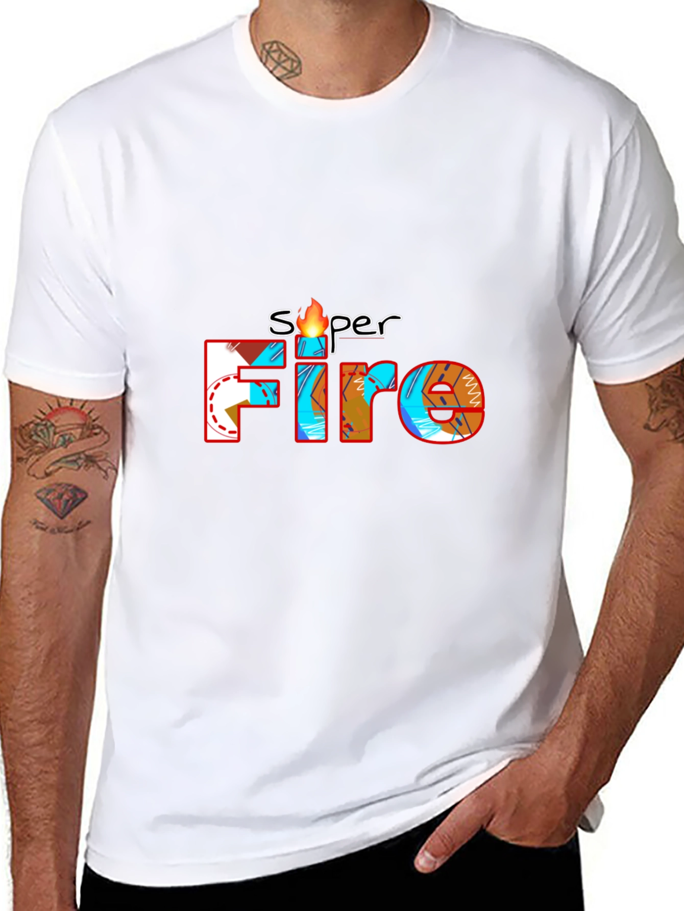 Super Fire Graphic Tee - Cool Design