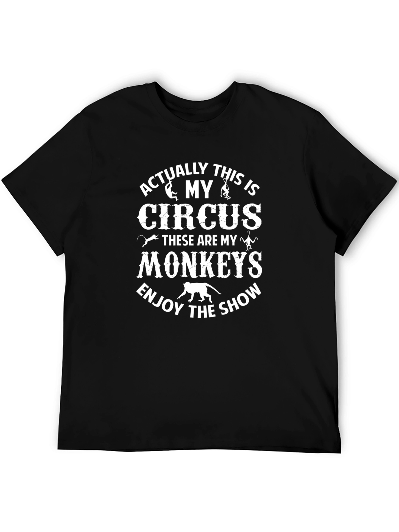 My Circus My Monkeys T-Shirt Black Cotton