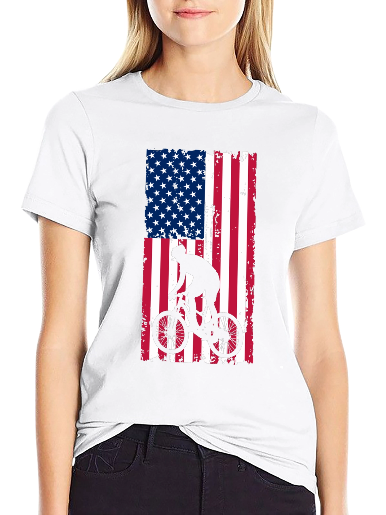 American Flag Biker T-Shirt