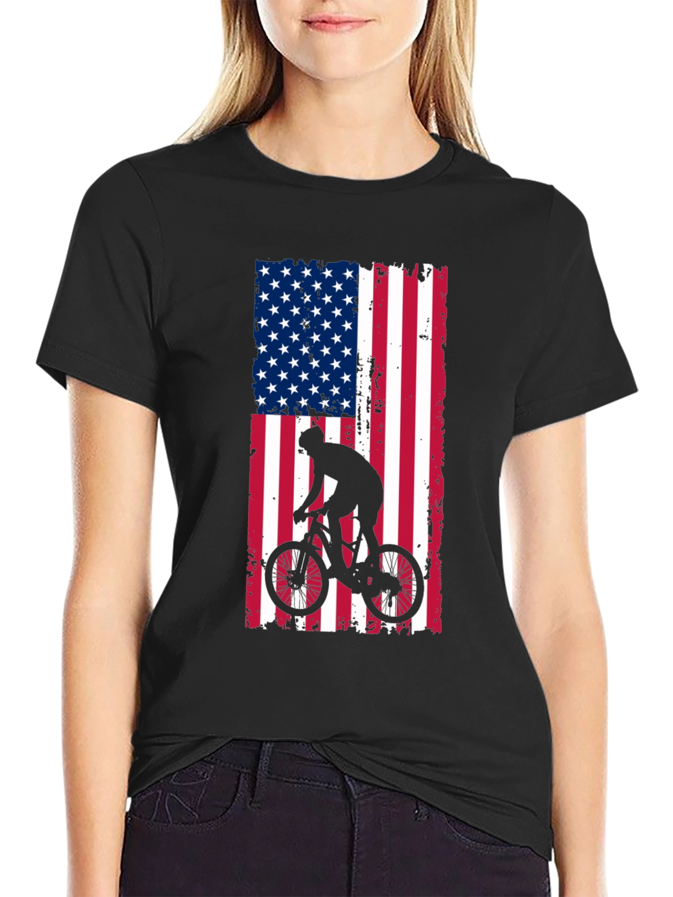 American Flag Biker T-Shirt