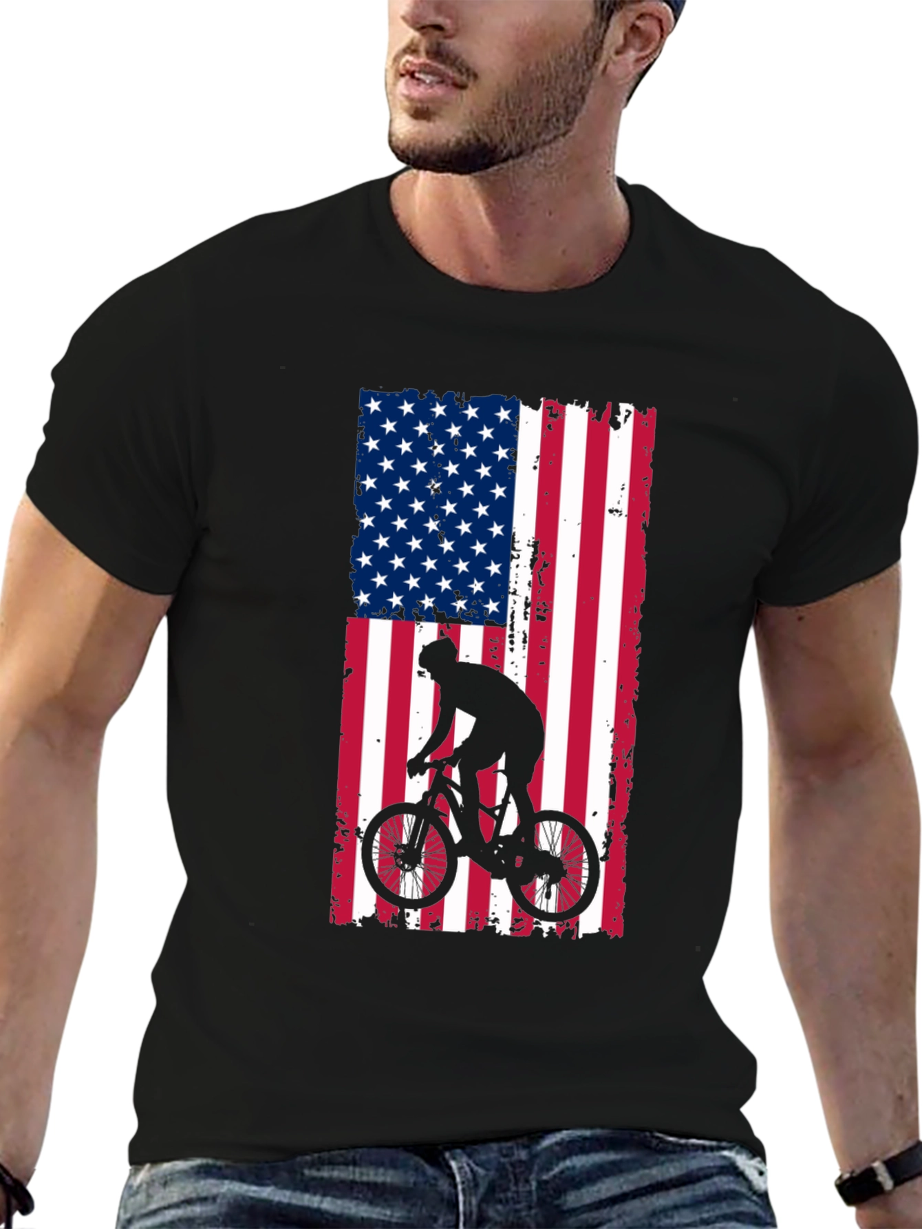 American Flag Biker T-Shirt