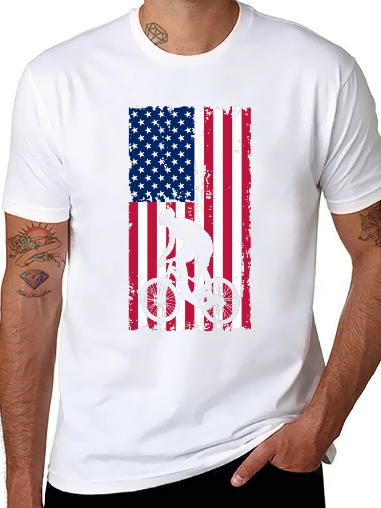 American Flag Biker T-Shirt