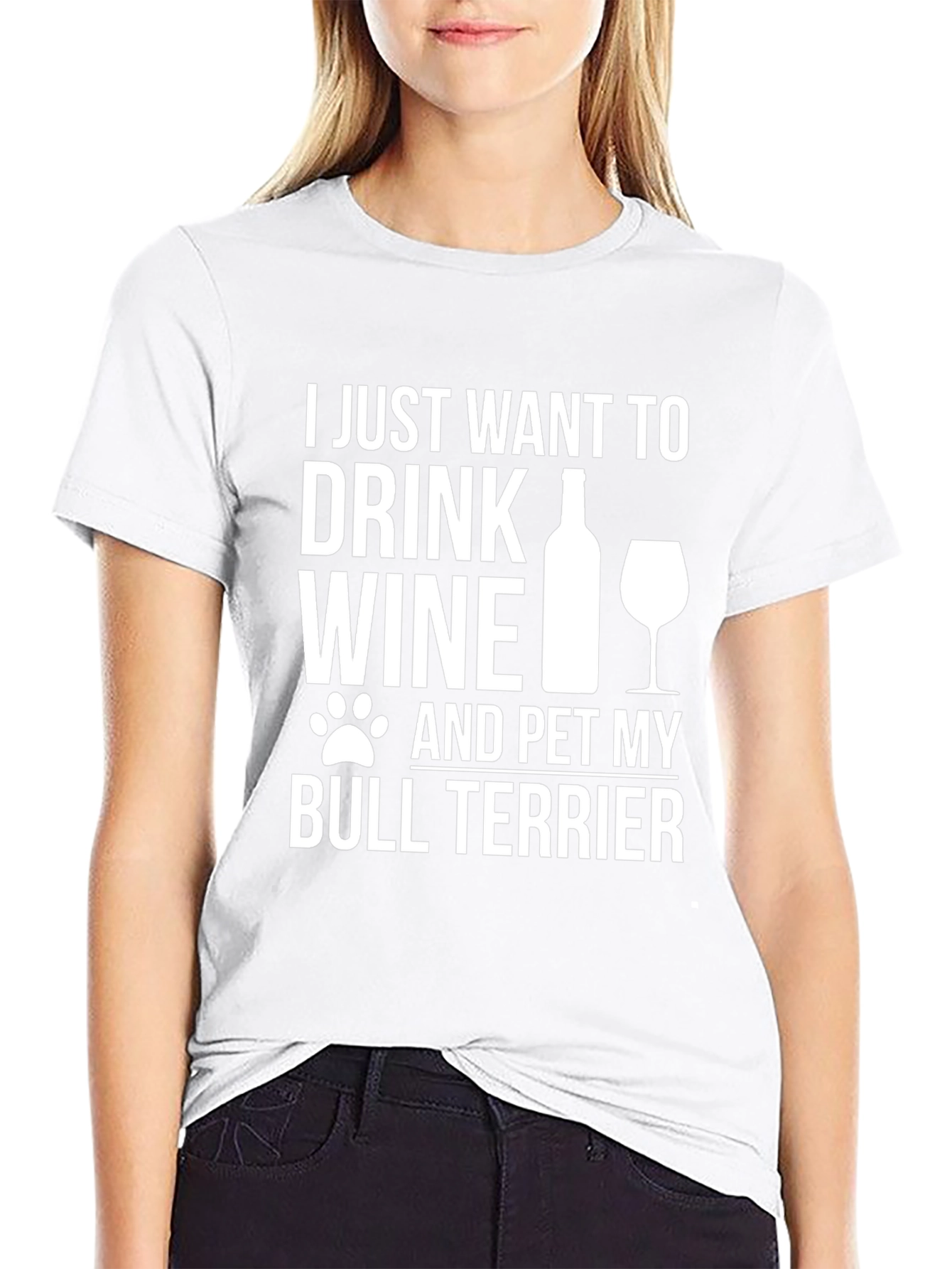Wine and Bull Terrier T-Shirt