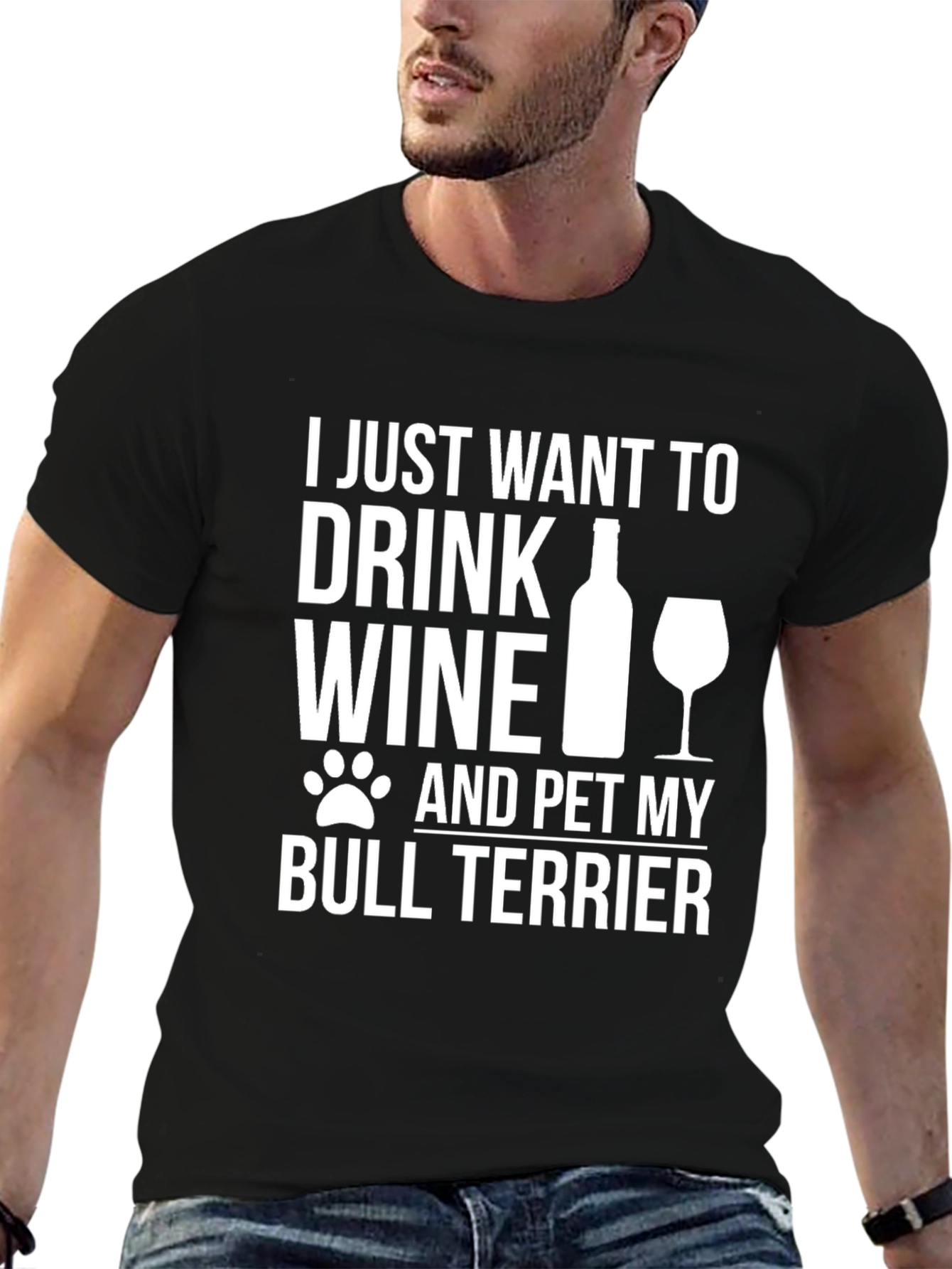 Wine and Bull Terrier T-Shirt