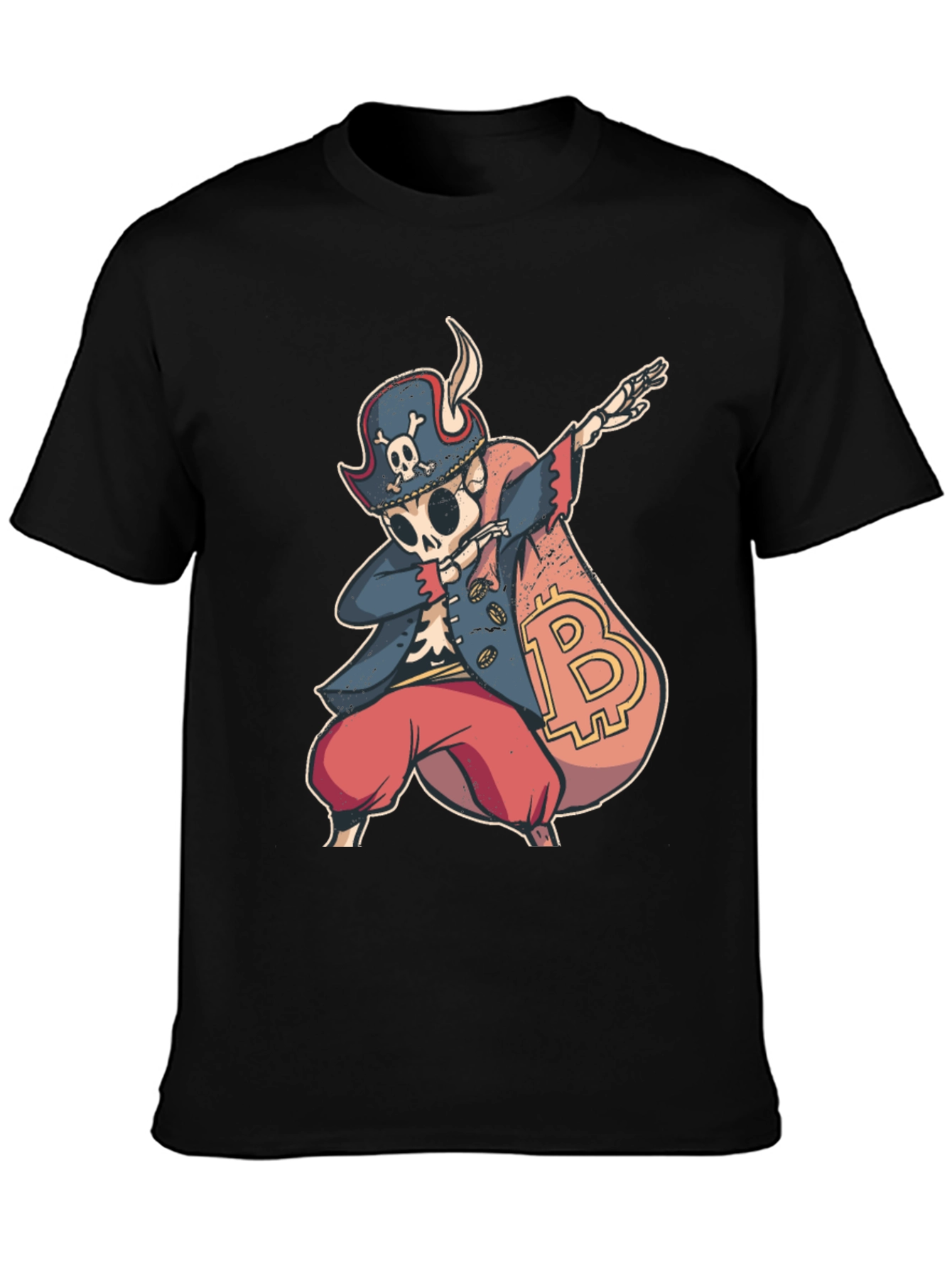 Bitcoin Pirate Dabbing T-Shirt - Crypto Swag