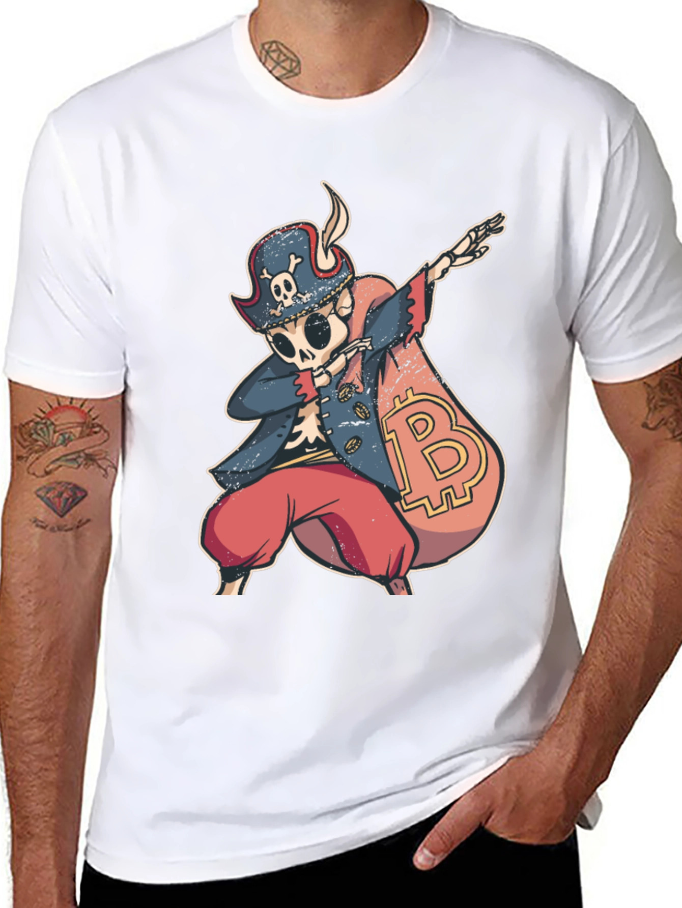Bitcoin Pirate Dabbing T-Shirt - Crypto Swag