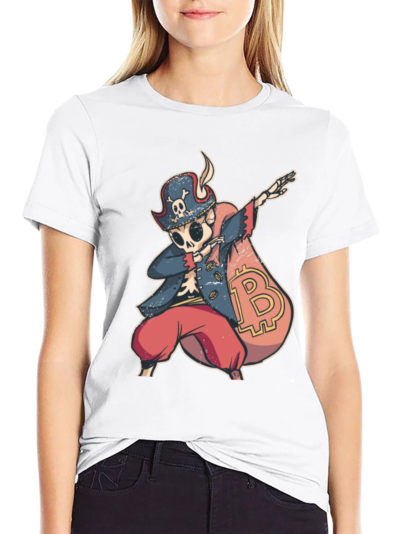 Bitcoin Pirate Dabbing T-Shirt - Crypto Swag