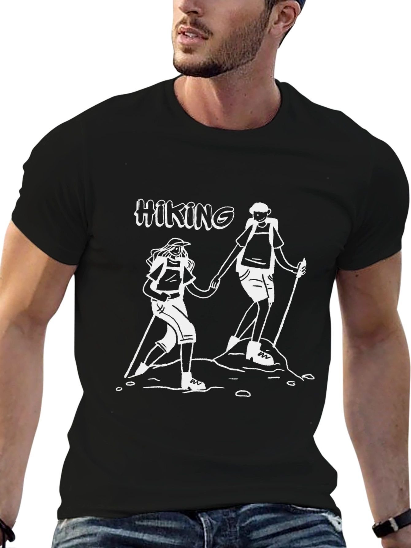 Hiking Couple Graphic T-Shirt - Adventure Ready!