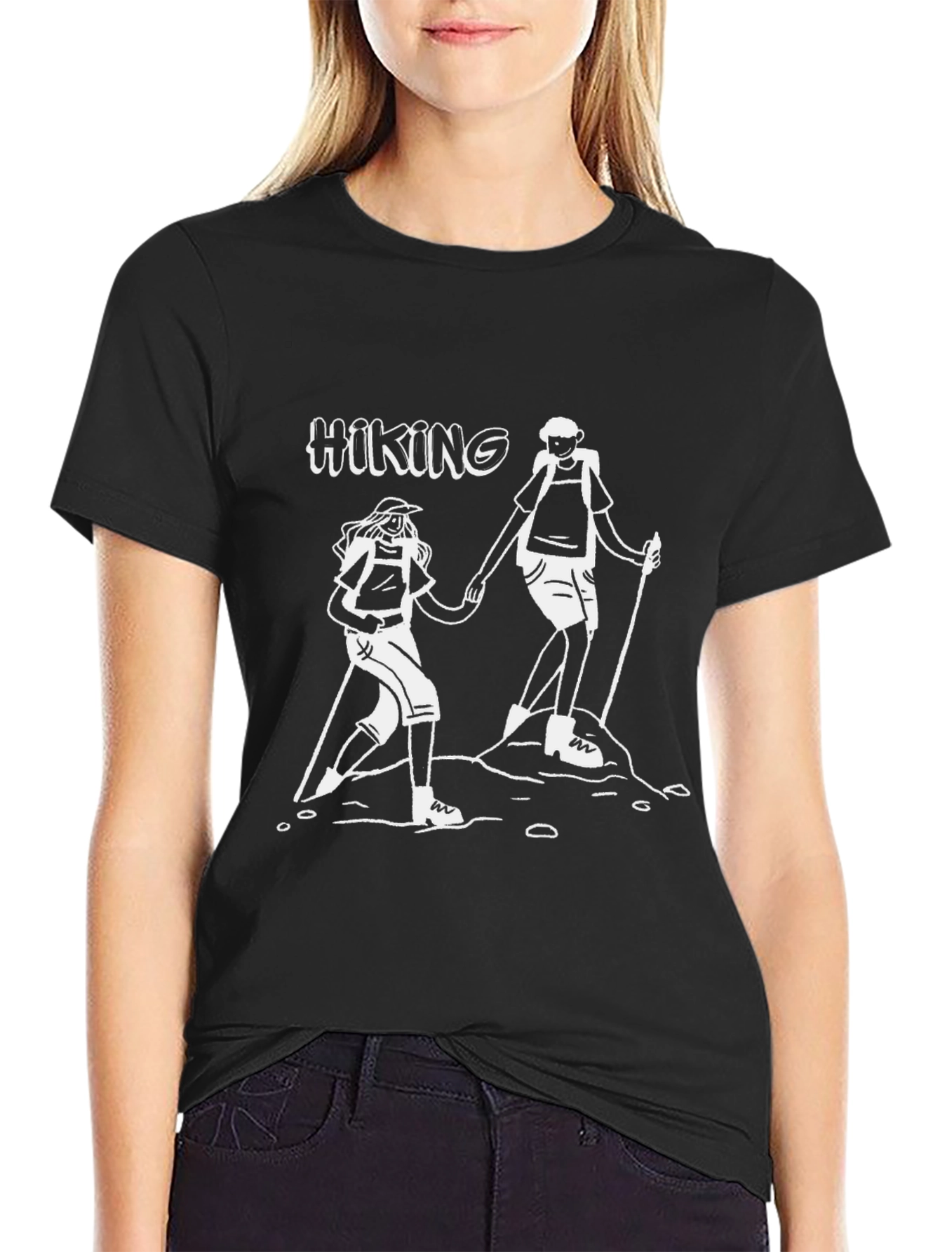 Hiking Couple Graphic T-Shirt - Adventure Ready!