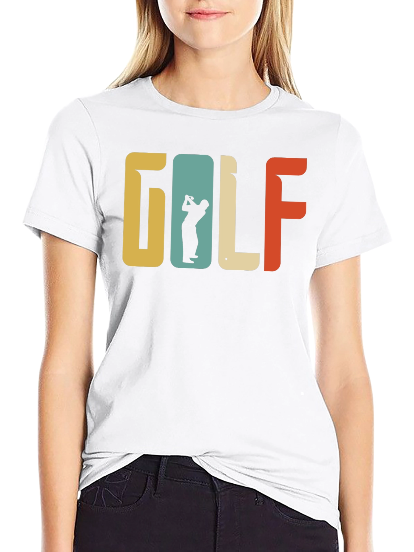 Retro Golf T-Shirt Golfer Silhouette Tee