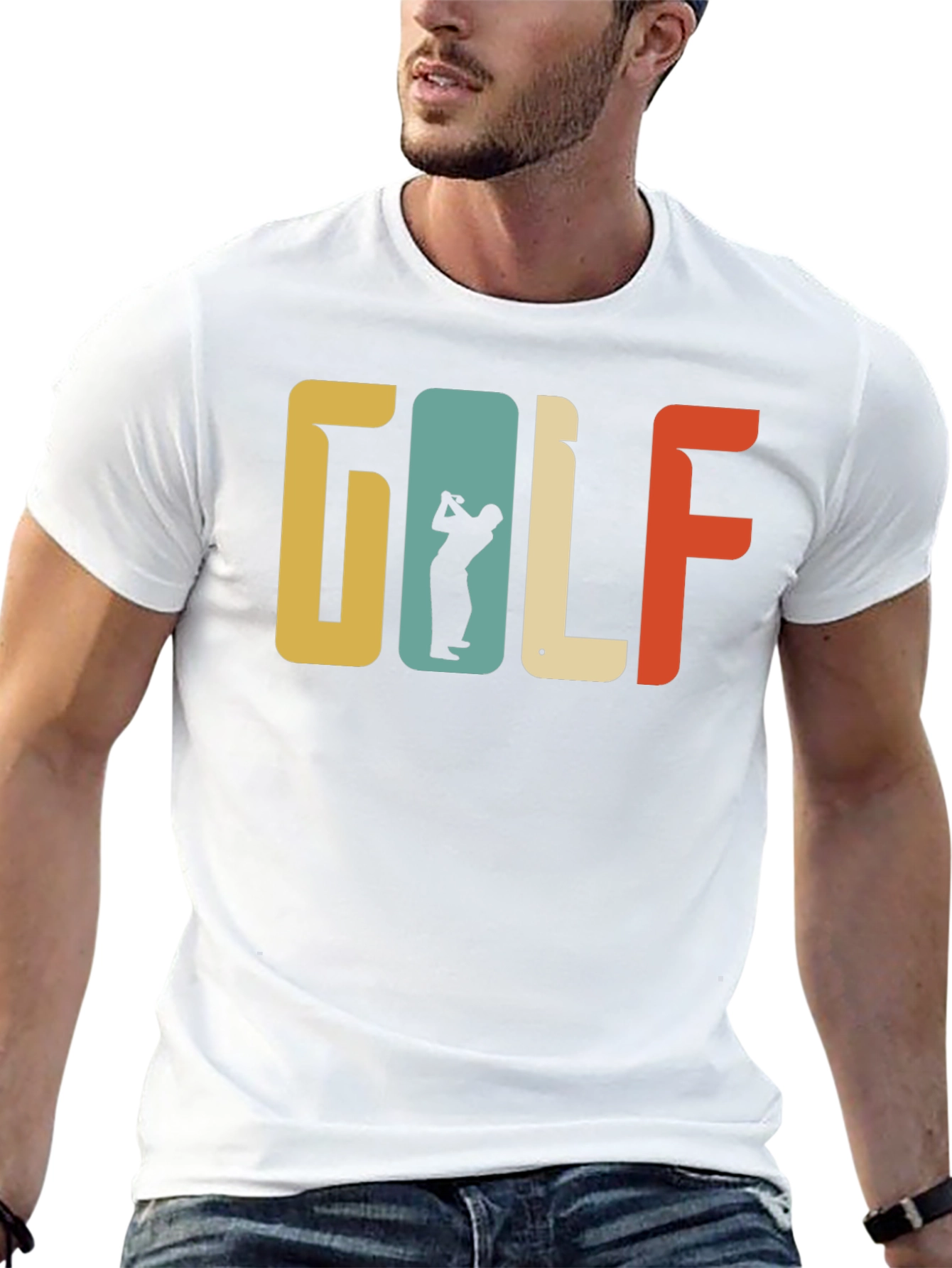 Retro Golf T-Shirt Golfer Silhouette Tee