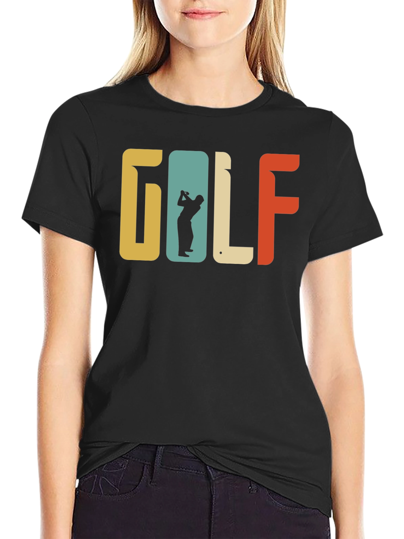 Retro Golf T-Shirt Golfer Silhouette Tee