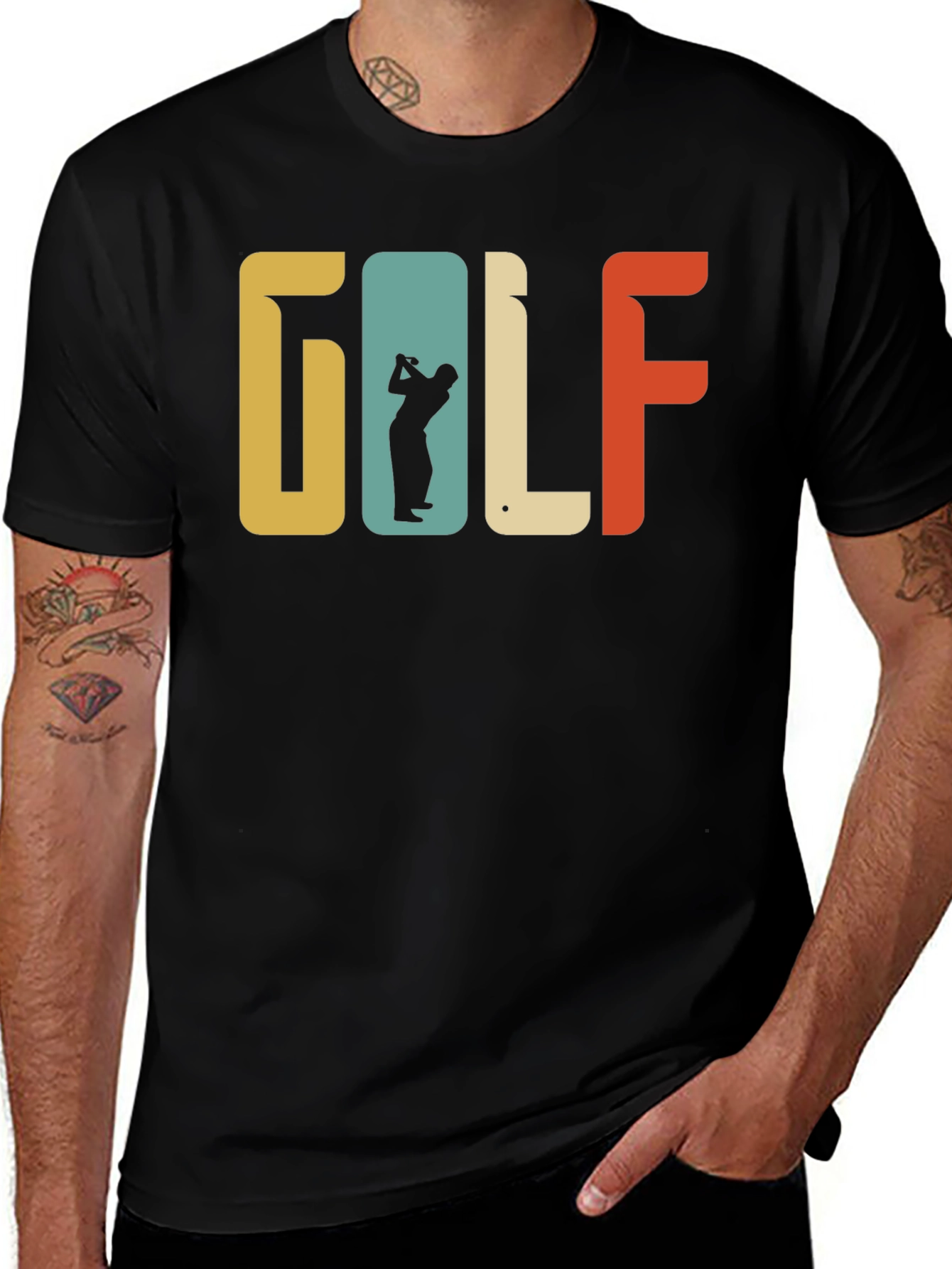 Retro Golf T-Shirt Golfer Silhouette Tee