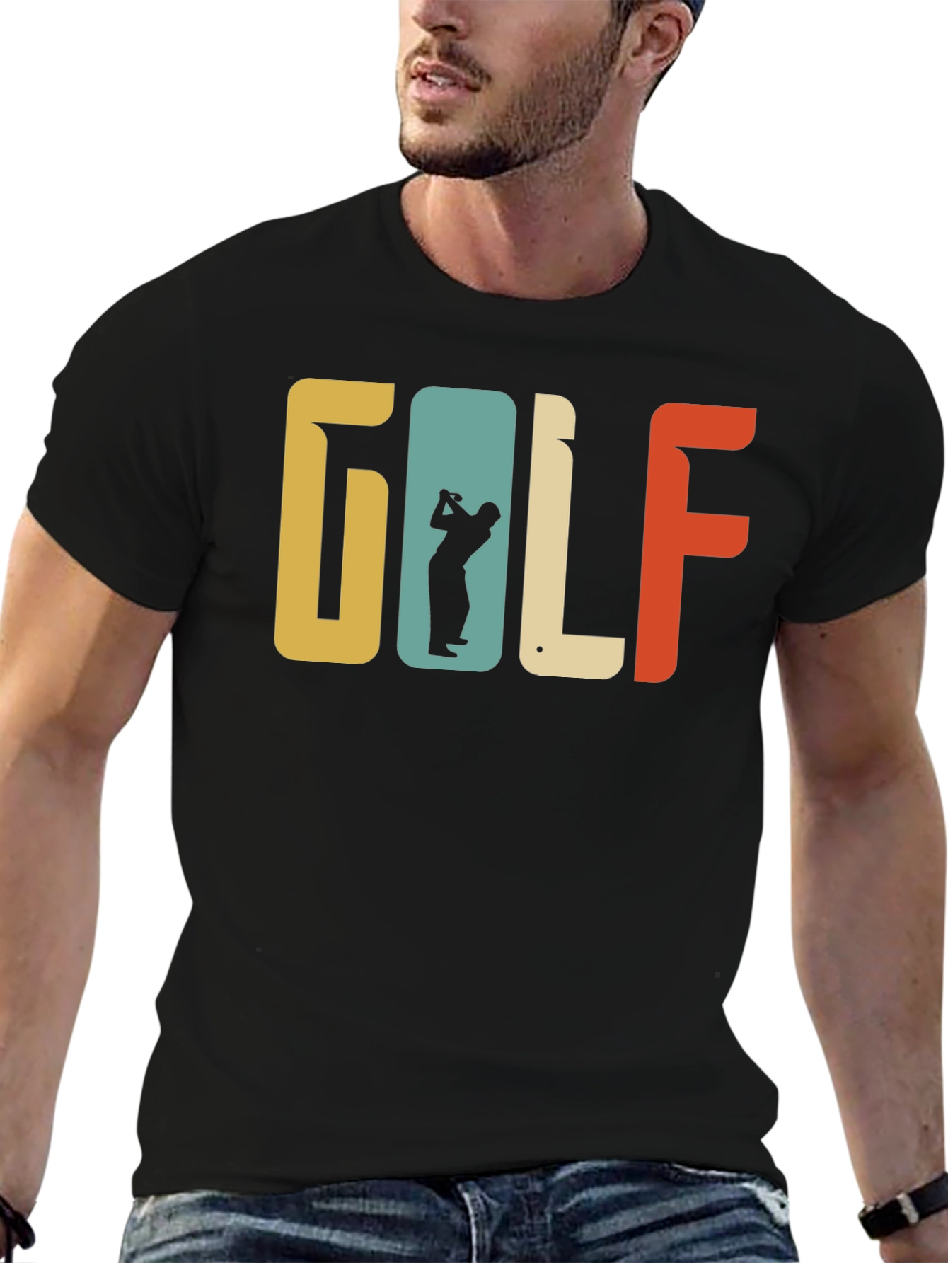 Retro Golf T-Shirt Golfer Silhouette Tee