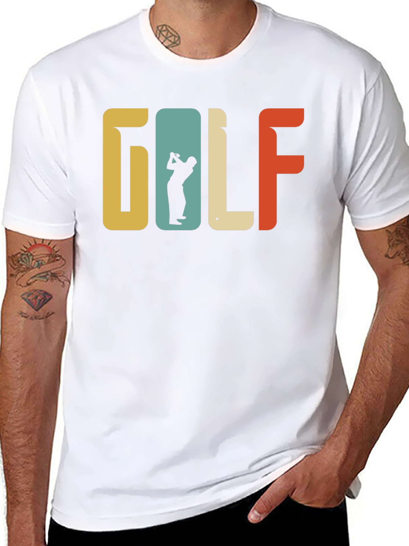 Retro Golf T-Shirt Golfer Silhouette Tee
