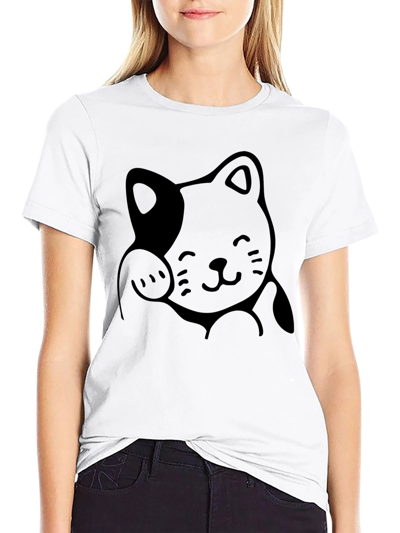Lucky Cat Graphic Tee - Soft Cotton Comfort
