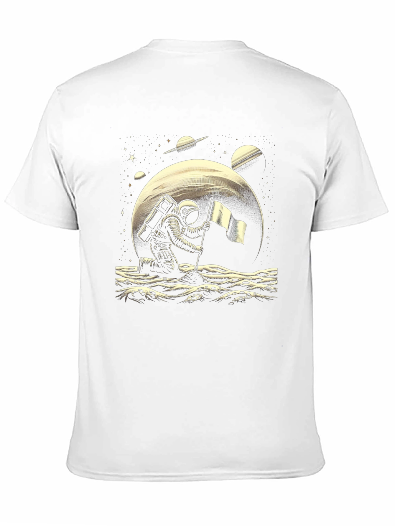 Astronaut on Moon Graphic Tee - Space Adventure Shirt