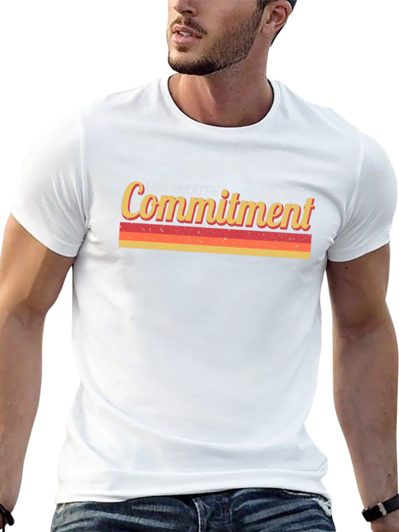 Lies Require Commitment Graphic Tee - Retro Style