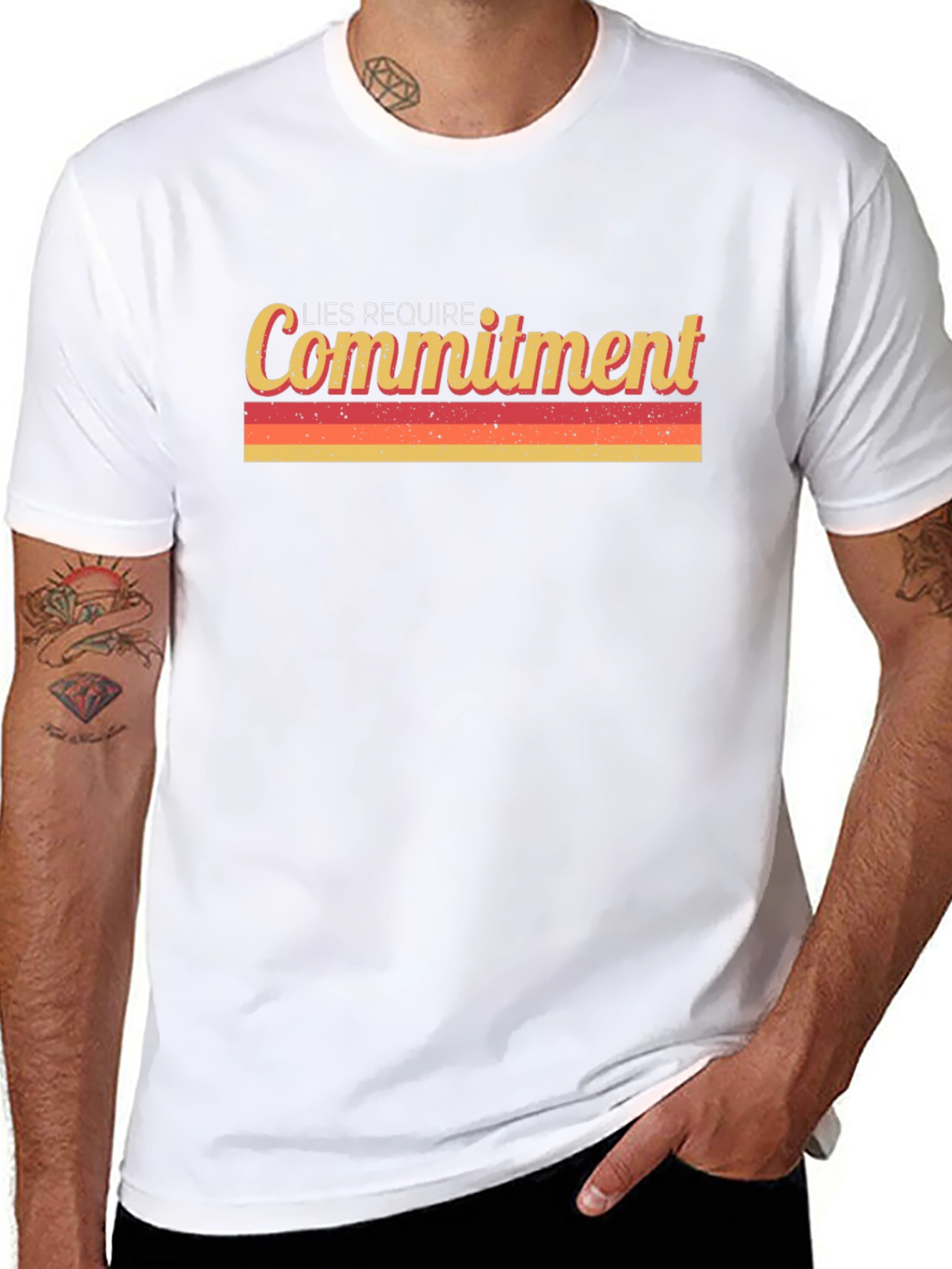 Lies Require Commitment Graphic Tee - Retro Style