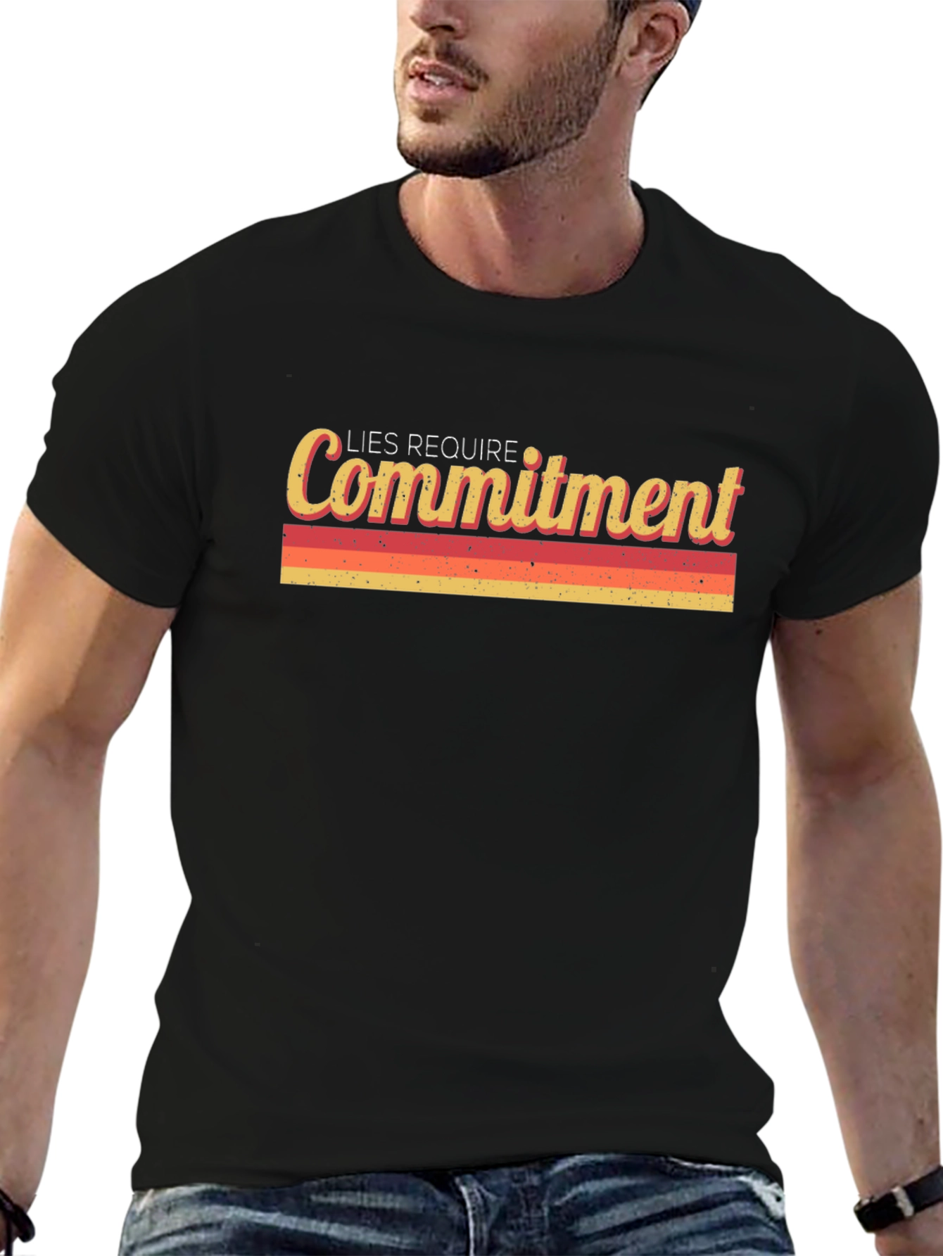 Lies Require Commitment Graphic Tee - Retro Style