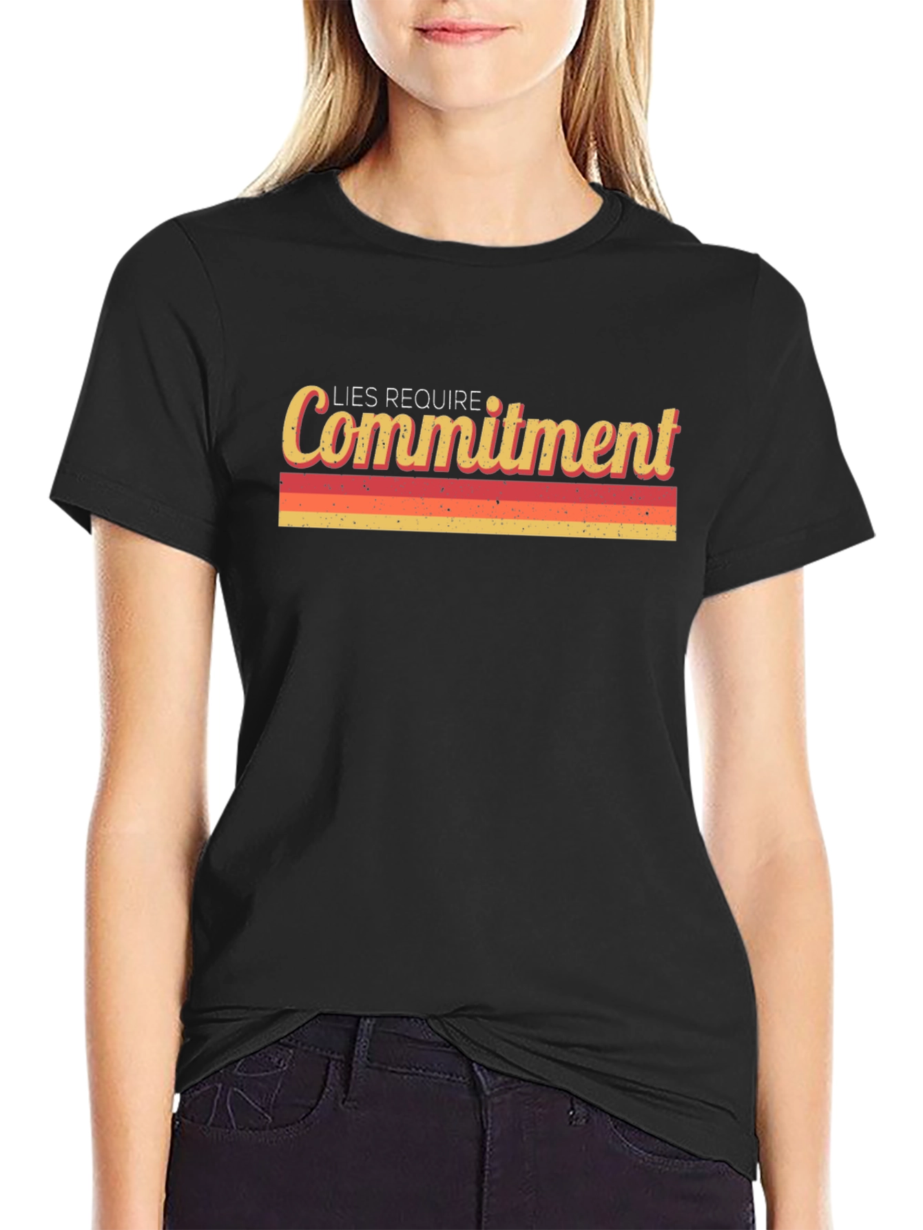 Lies Require Commitment Graphic Tee - Retro Style