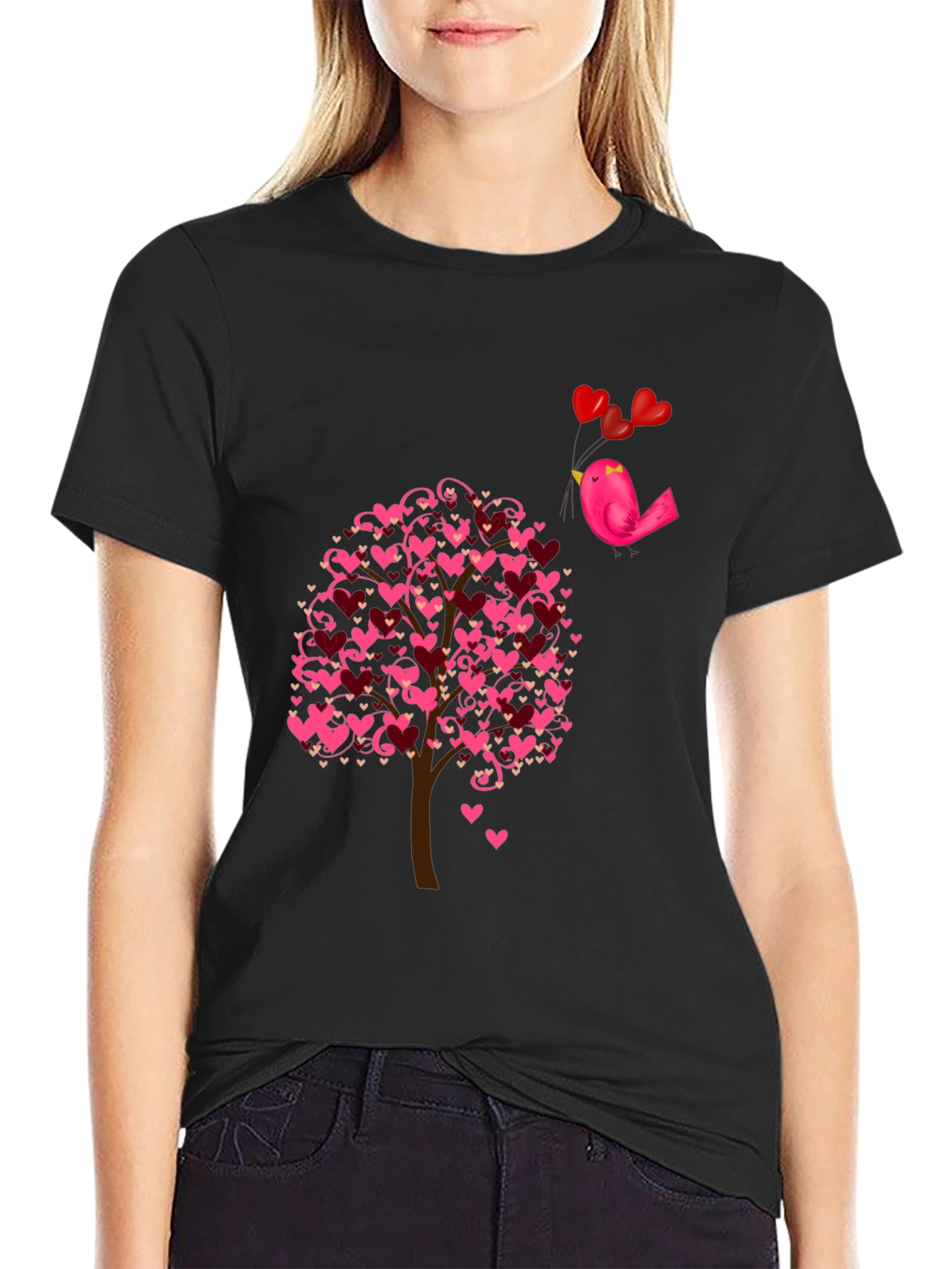 Love Tree Bird T-Shirt - Romantic Design