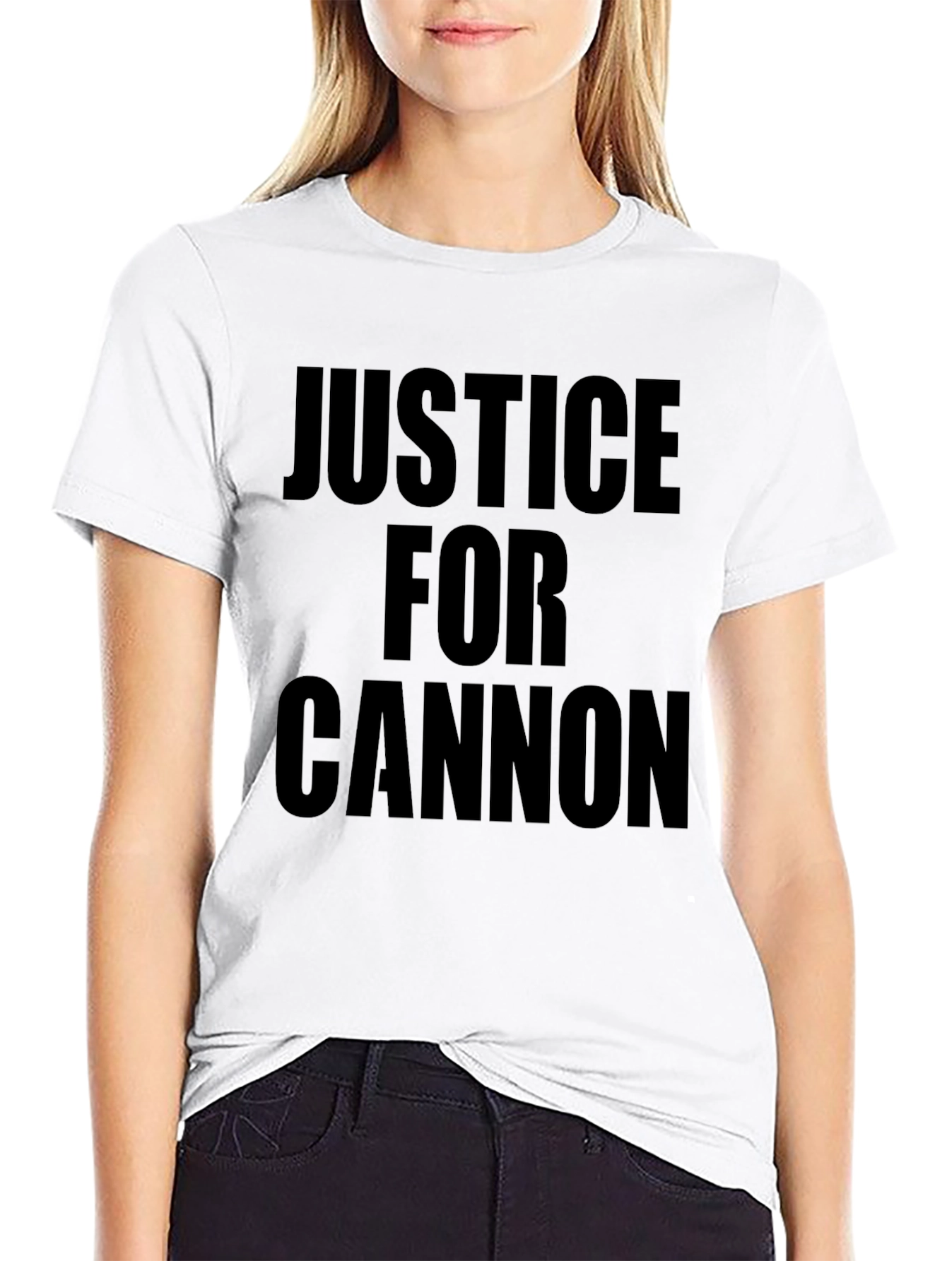 Justice For Cannon Black Graphic T-Shirt