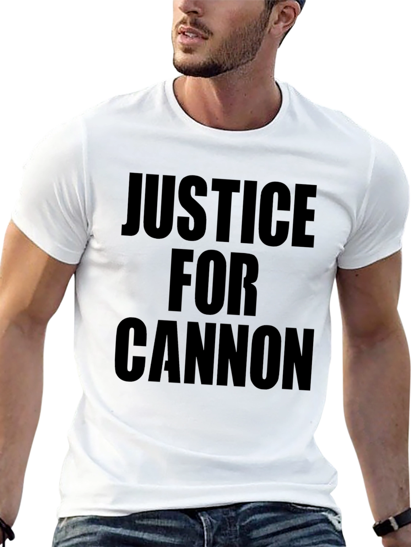 Justice For Cannon Black Graphic T-Shirt