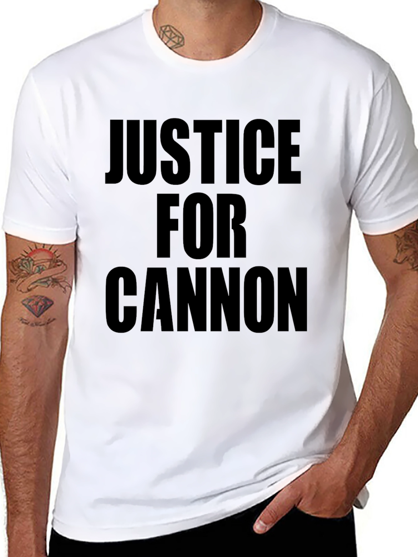 Justice For Cannon Black Graphic T-Shirt