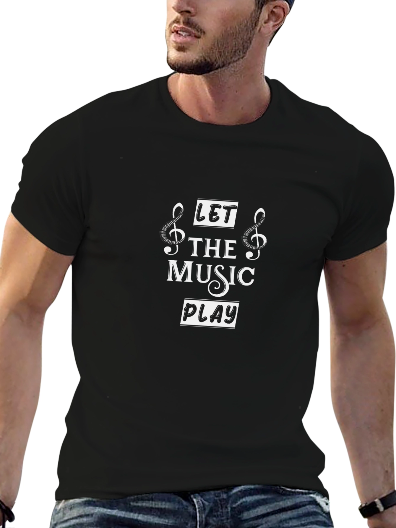 Let The Music Play Black T-Shirt