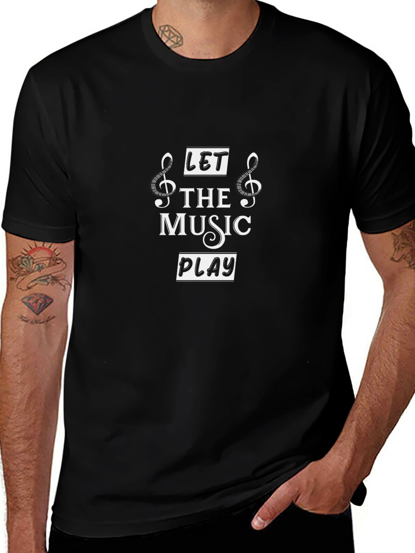 Let The Music Play Black T-Shirt