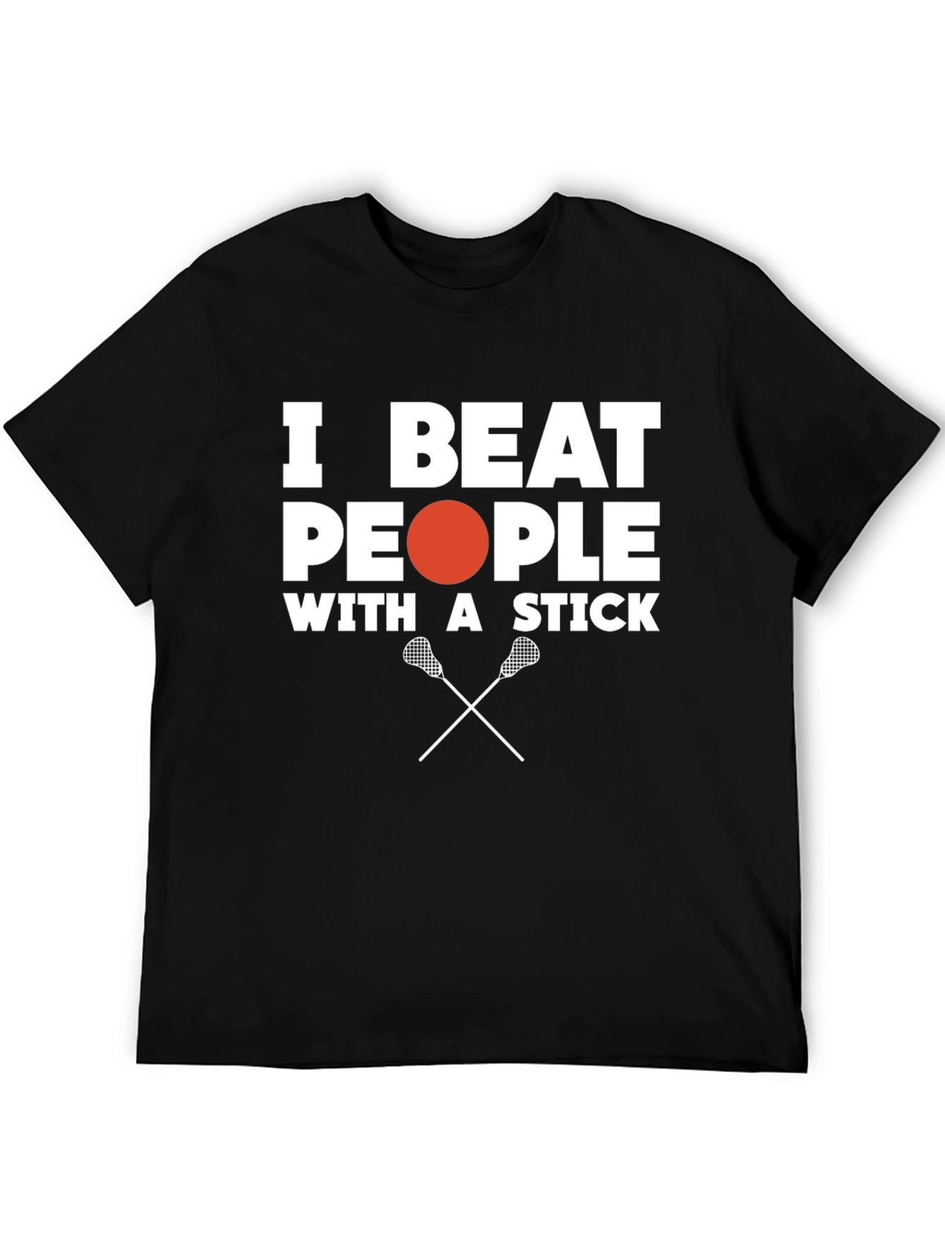 I Beat People With A Stick Black T-Shirt