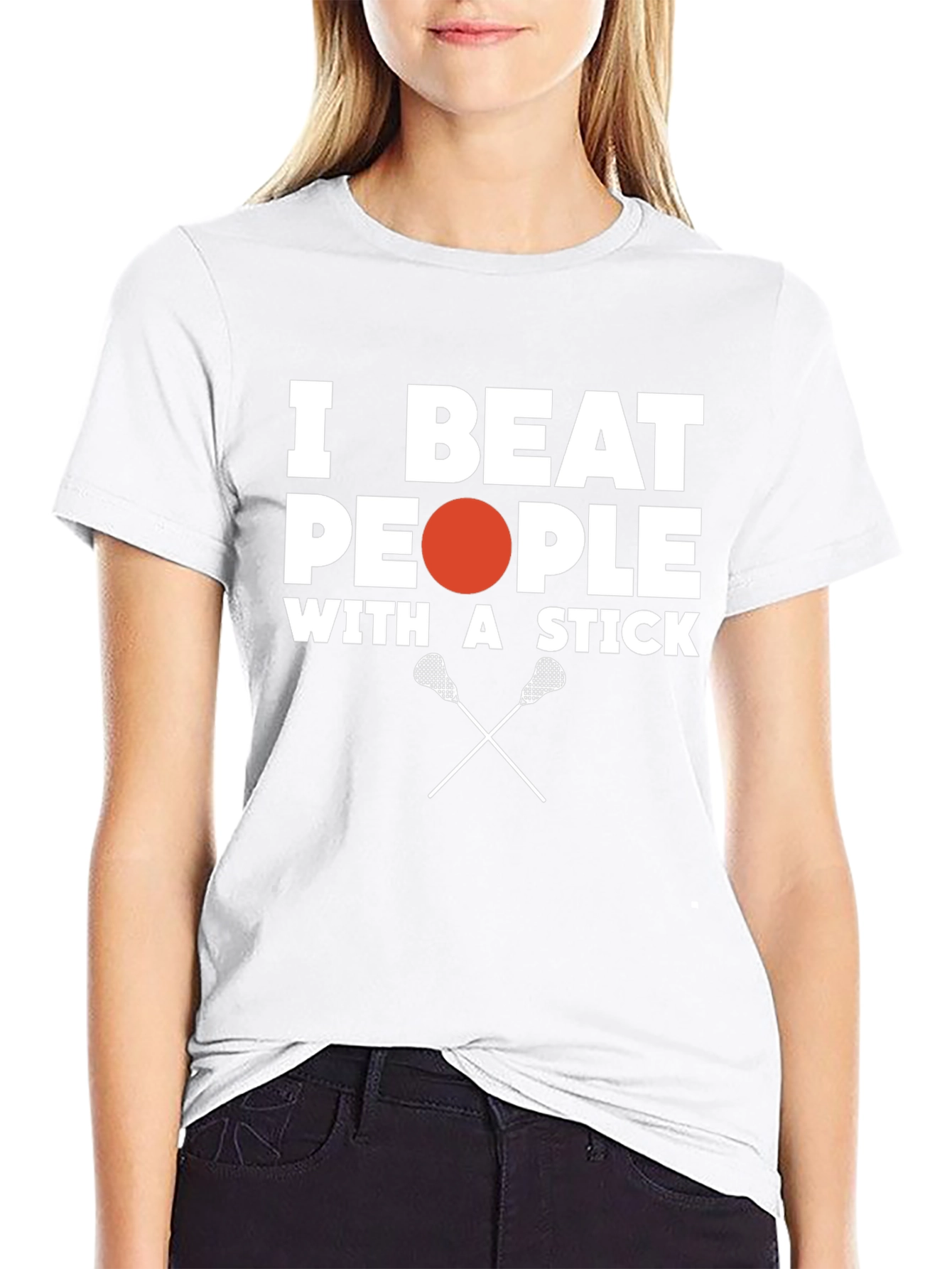 I Beat People With A Stick Black T-Shirt