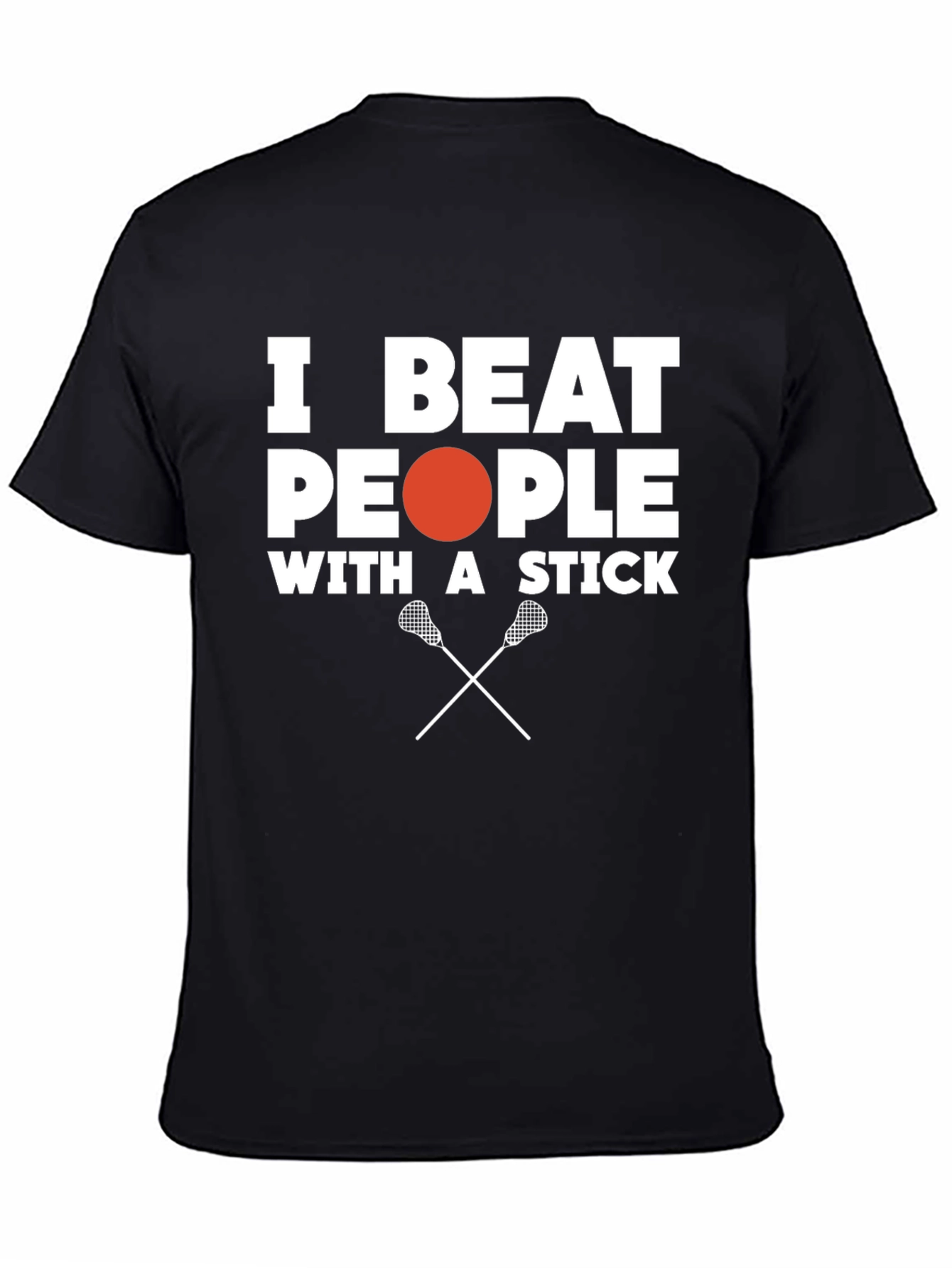 I Beat People With A Stick Black T-Shirt