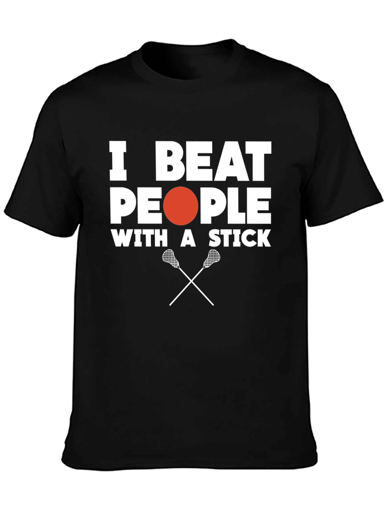 I Beat People With A Stick Black T-Shirt