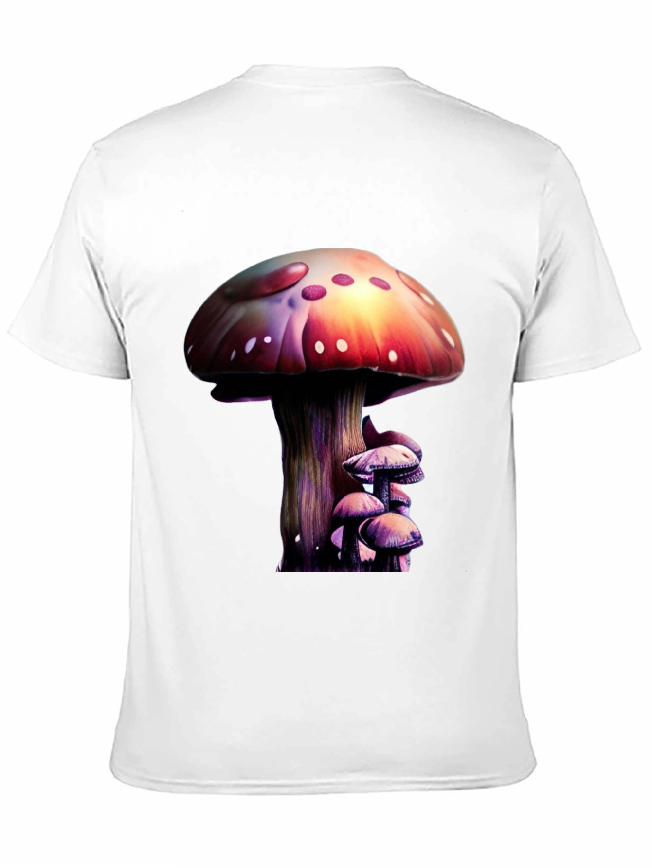 Mushroom Print Black T-Shirt