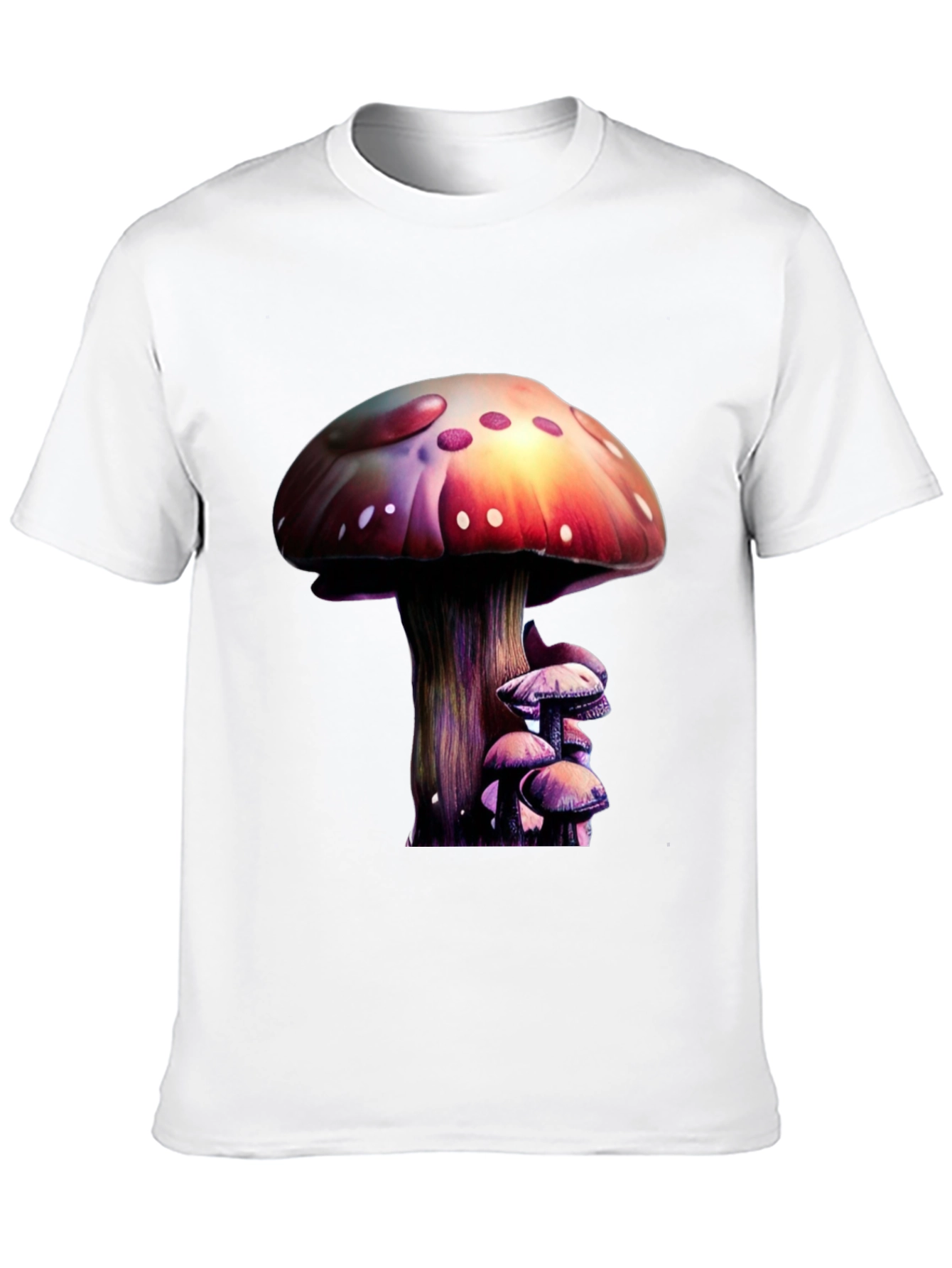 Mushroom Print Black T-Shirt