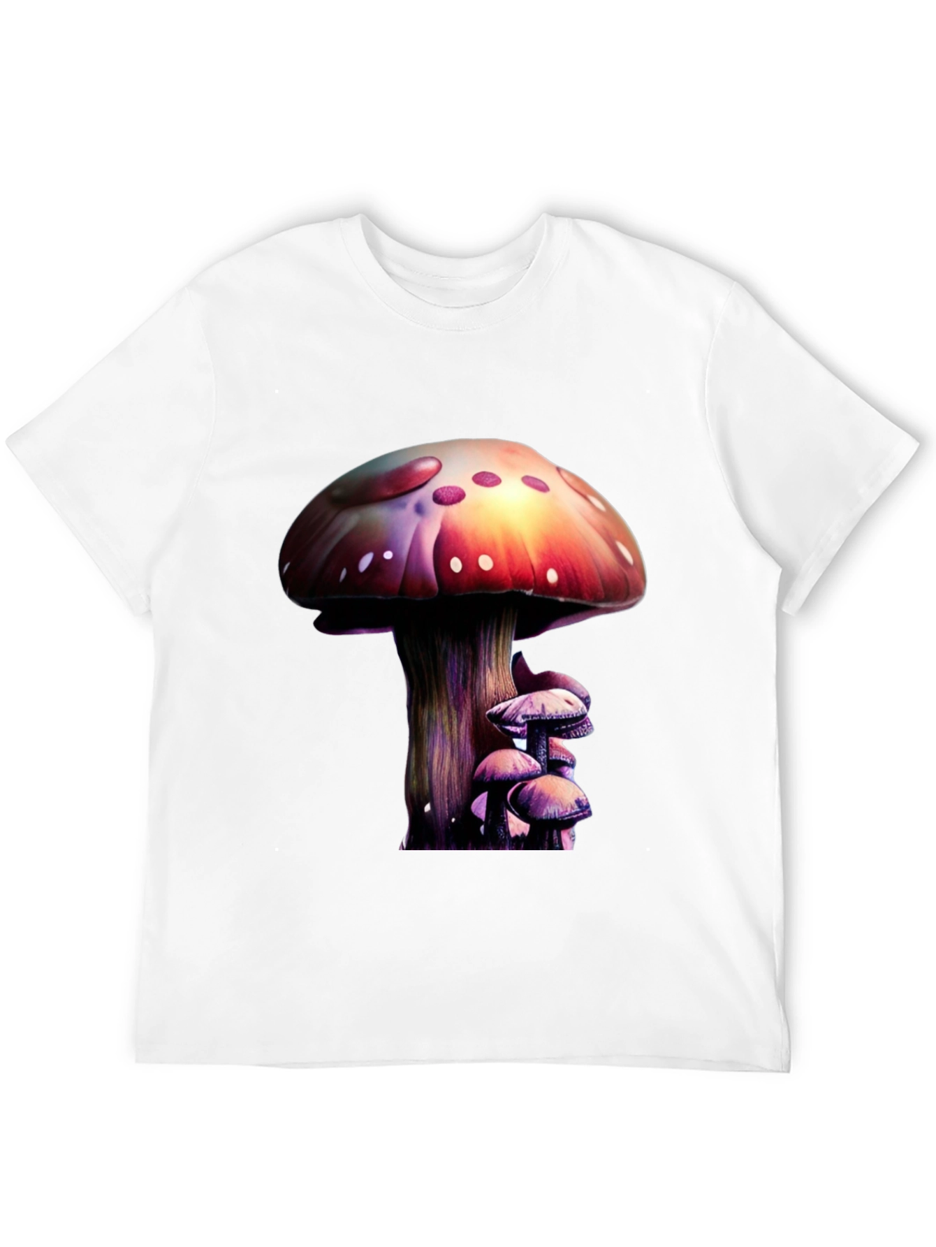 Mushroom Print Black T-Shirt