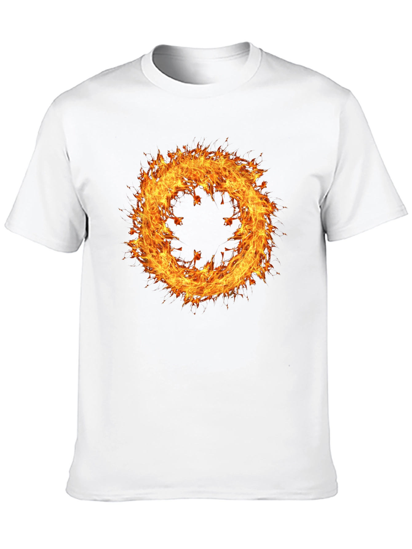 Fiery Ring Graphic Tee - Mens Black Cotton T-Shirt