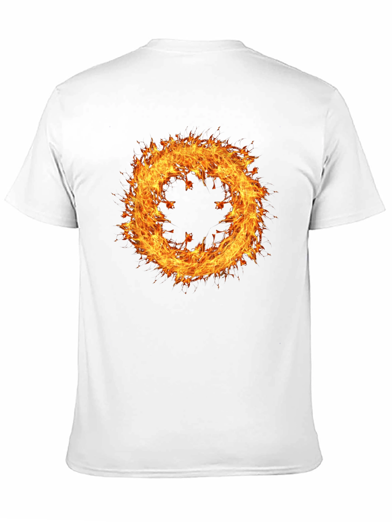 Fiery Ring Graphic Tee - Mens Black Cotton T-Shirt