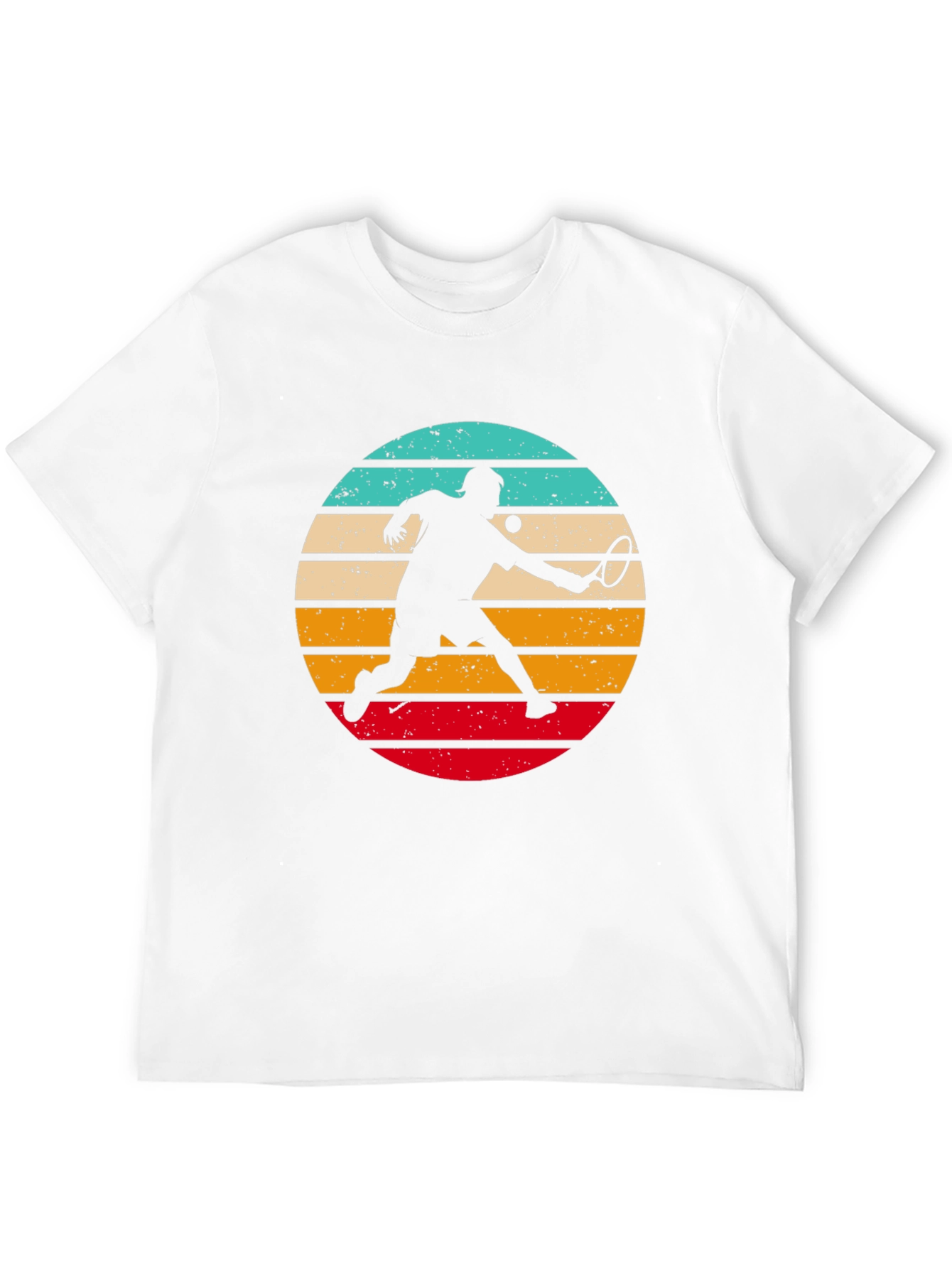 Retro Tennis Player Black T-Shirt